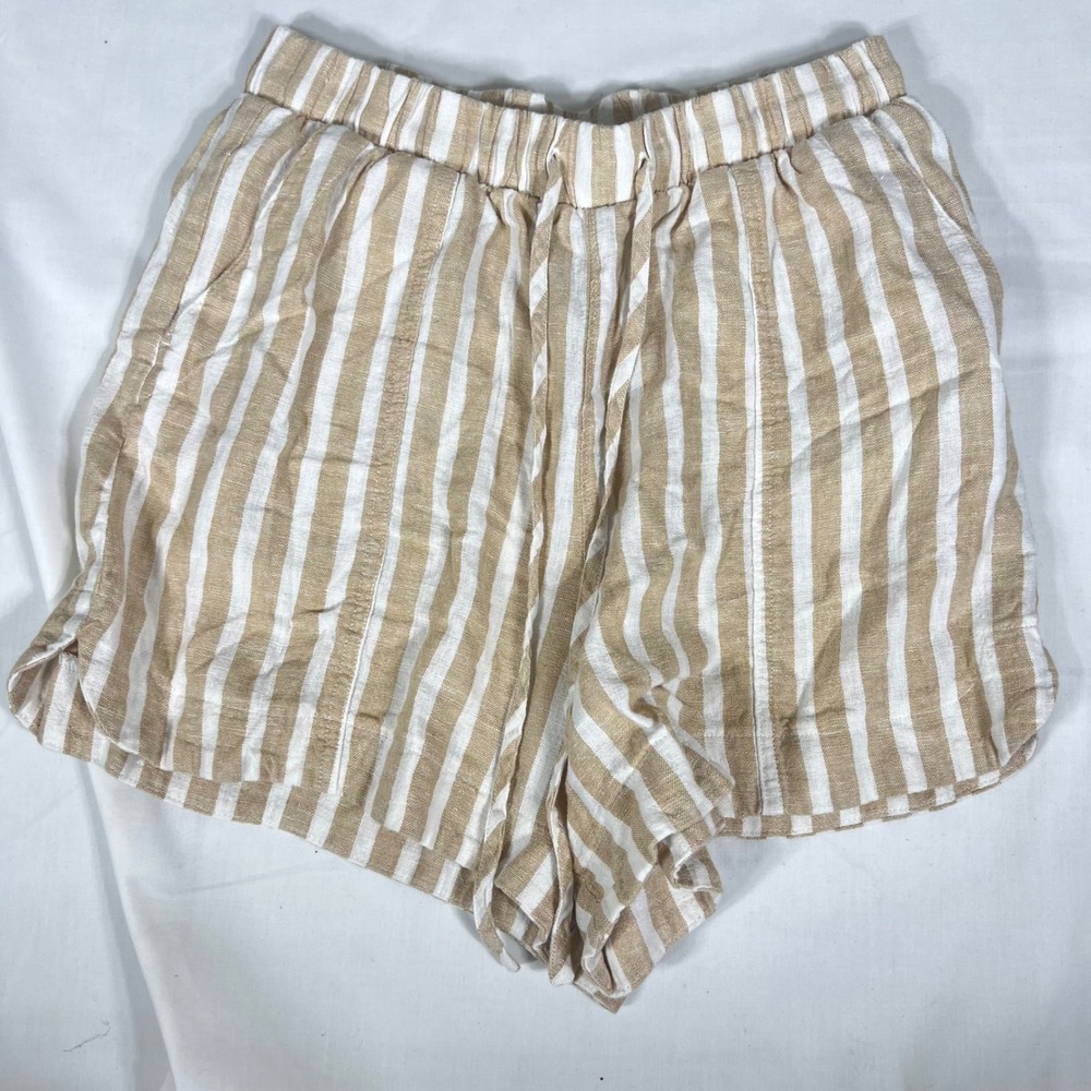 Universal Thread Shorts Striped Tan White Womens Small